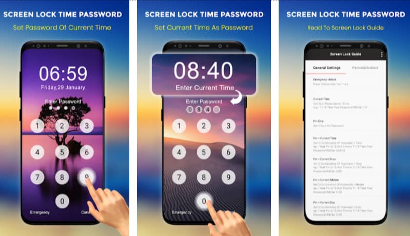 Live Time Password Lock Screen